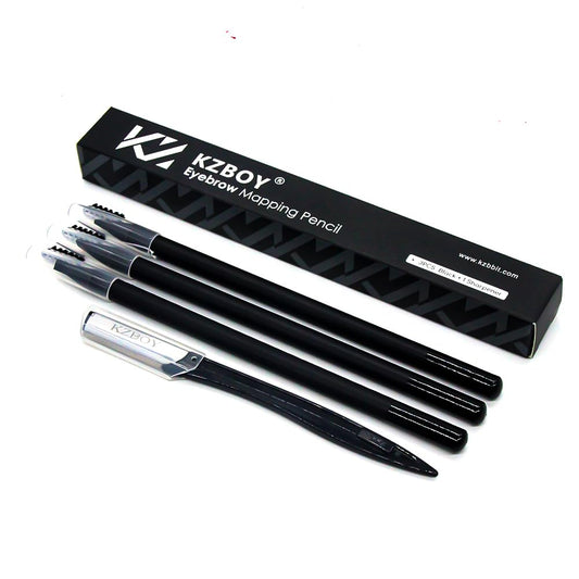 KZBOY Microblading Eyebrow Mapping Pencils with a Sharpener(Black)