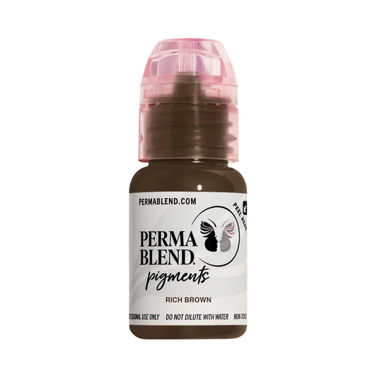 Perma Blend Rich Brown Eyebrow Tattoo Ink Pigment Professional Brow Microblading Supplies 1/2 oz Bottle