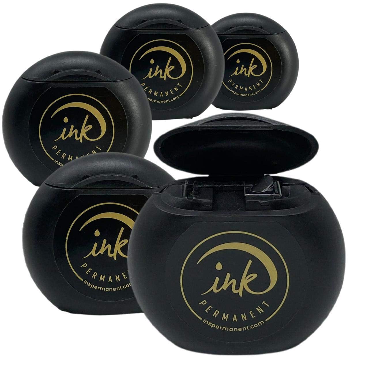 [100 M - 328 Ft] Pack of 5 INK Permanent Pre-Inked Mapping String Eyebrow Tattoo Microblading 20M (Black)